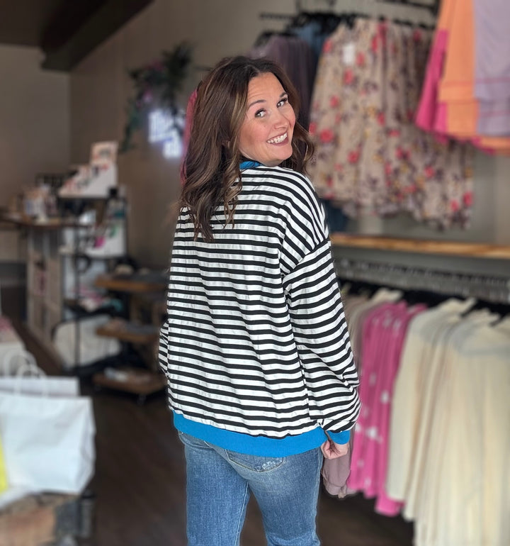 Striped Crewneck Sweatshirt