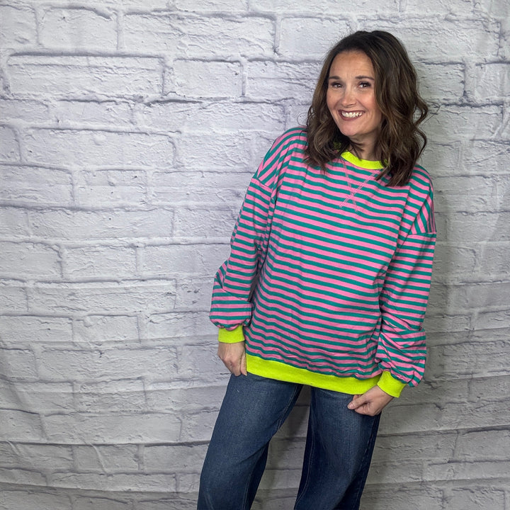 Striped Crewneck Sweatshirt