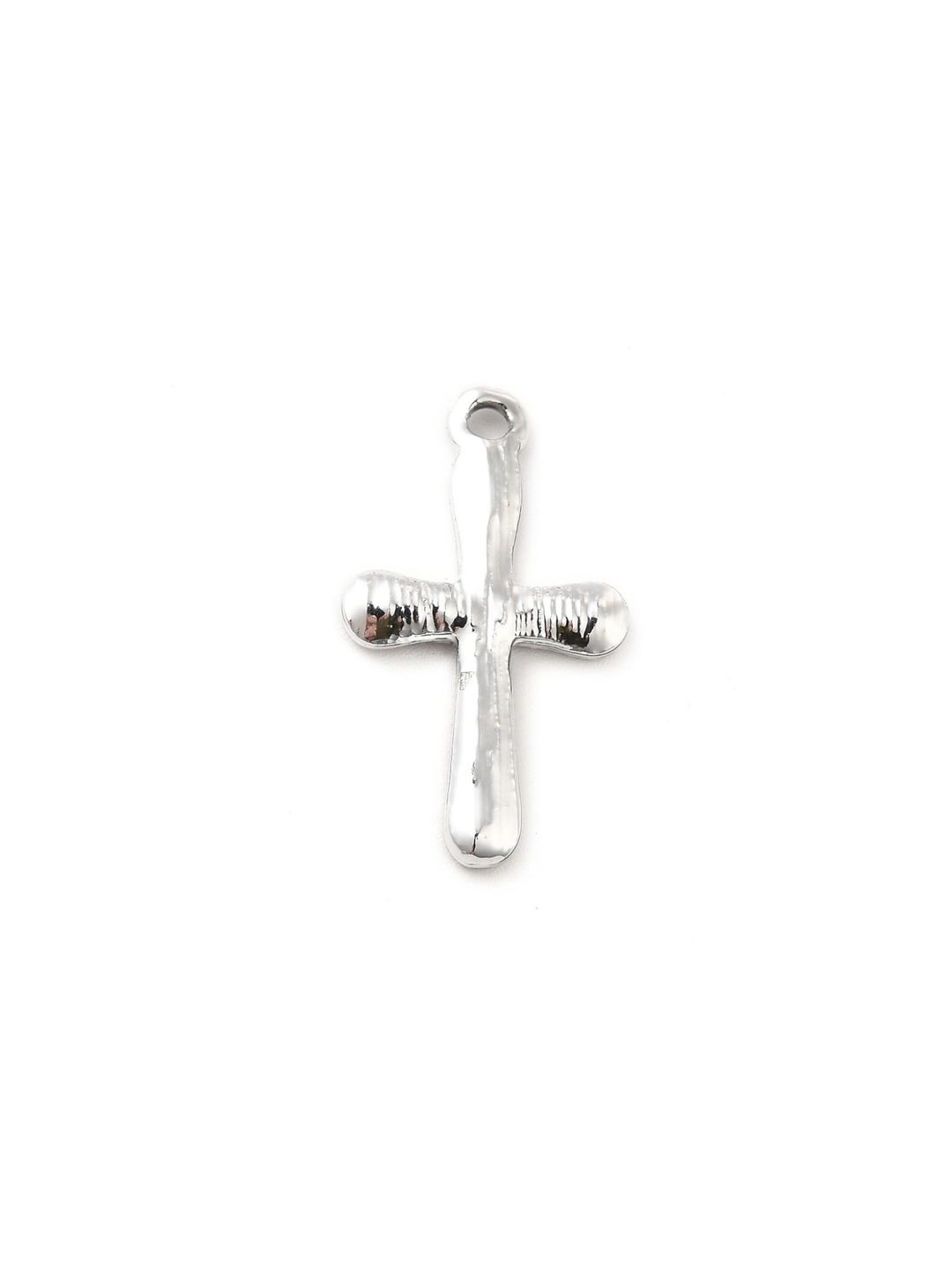 Silver Crystal Cross Charm