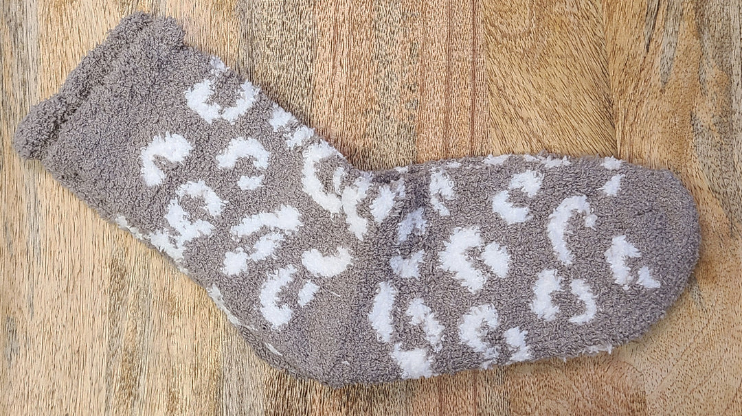 Plush Leopard Print Socks