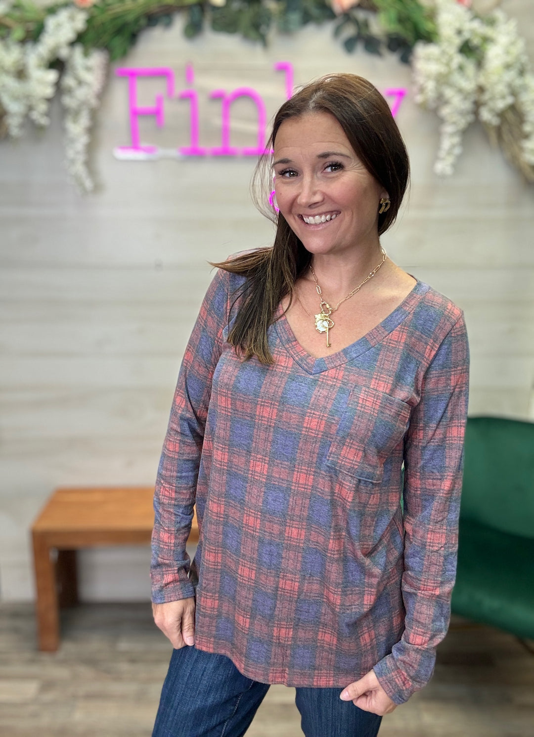 Plaid Long Sleeve Tee