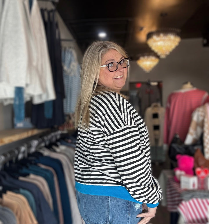 Striped Crewneck Sweatshirt