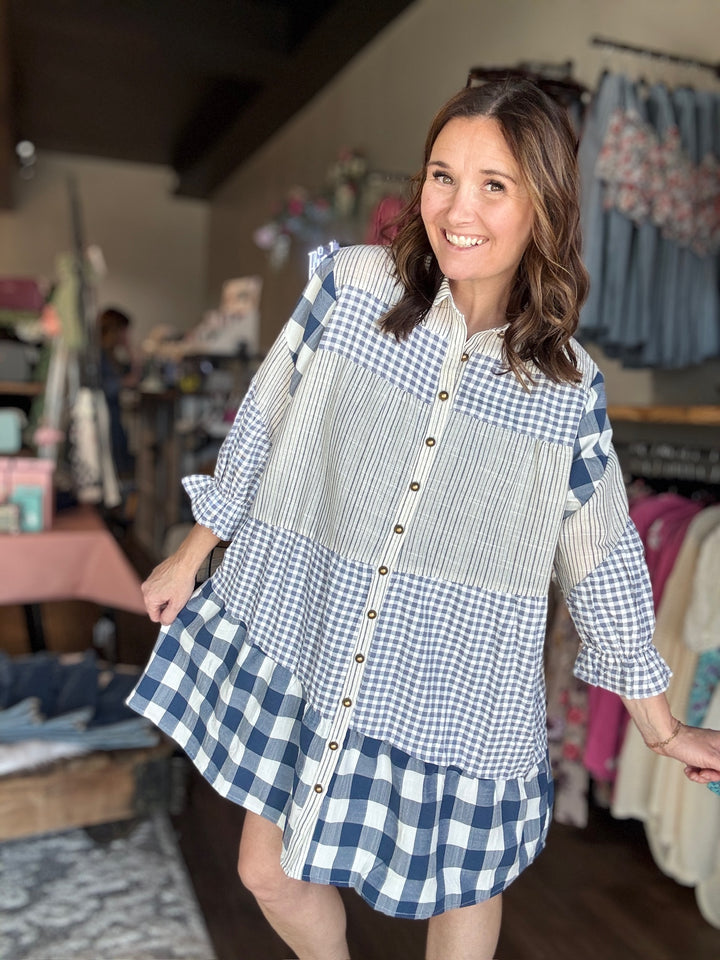 Plaid Patchwork Dress