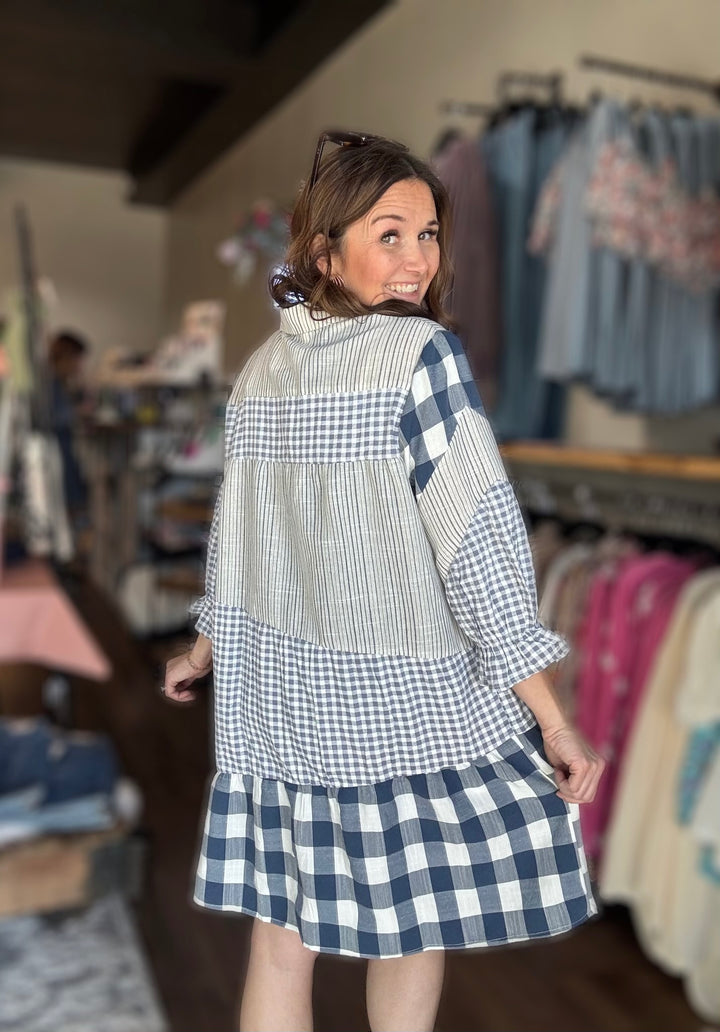 Plaid Patchwork Dress