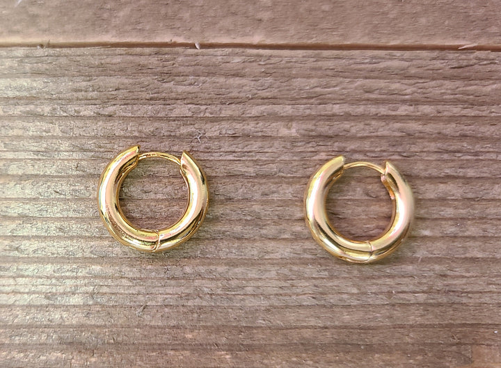 14K Gold Dipped Huggie Hoops