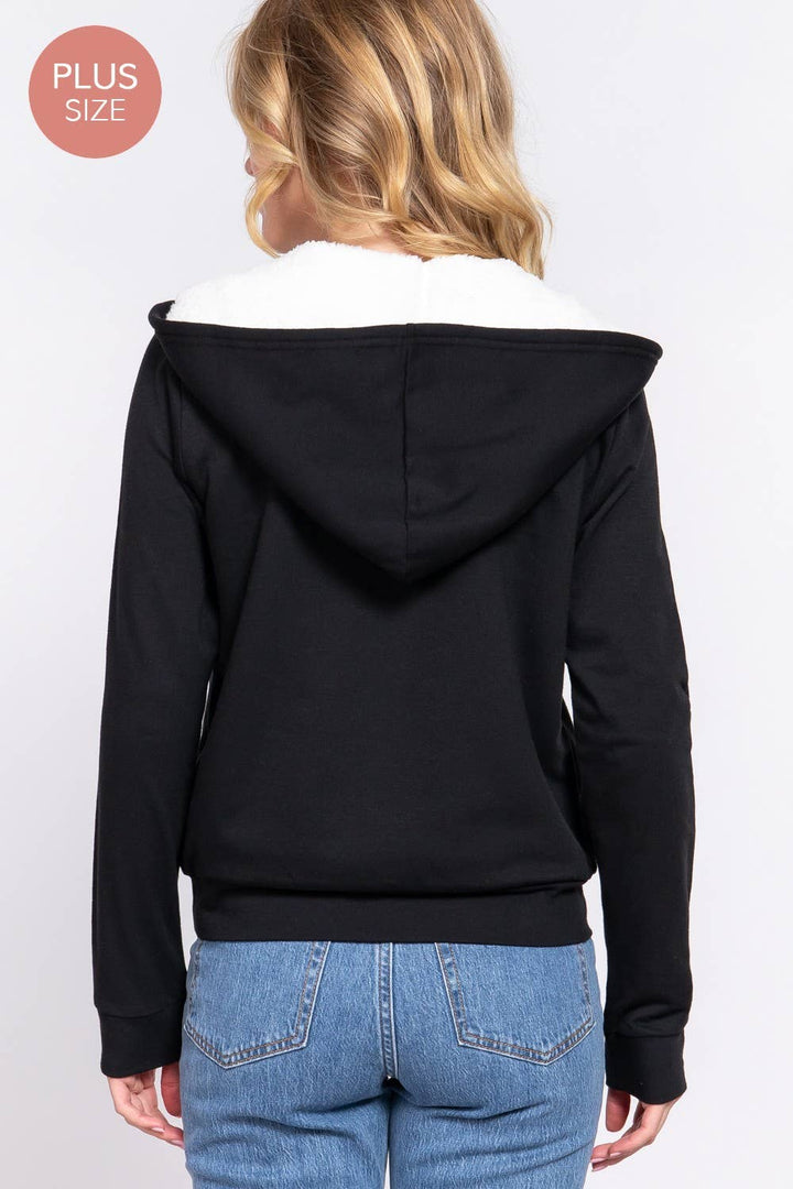 Faux Fur Zip-up Hoodie