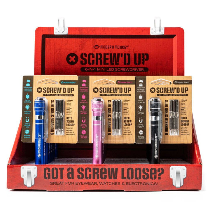 Modern Monkey® Screw’d Up 6-in-1 Mini LED Screwdriver