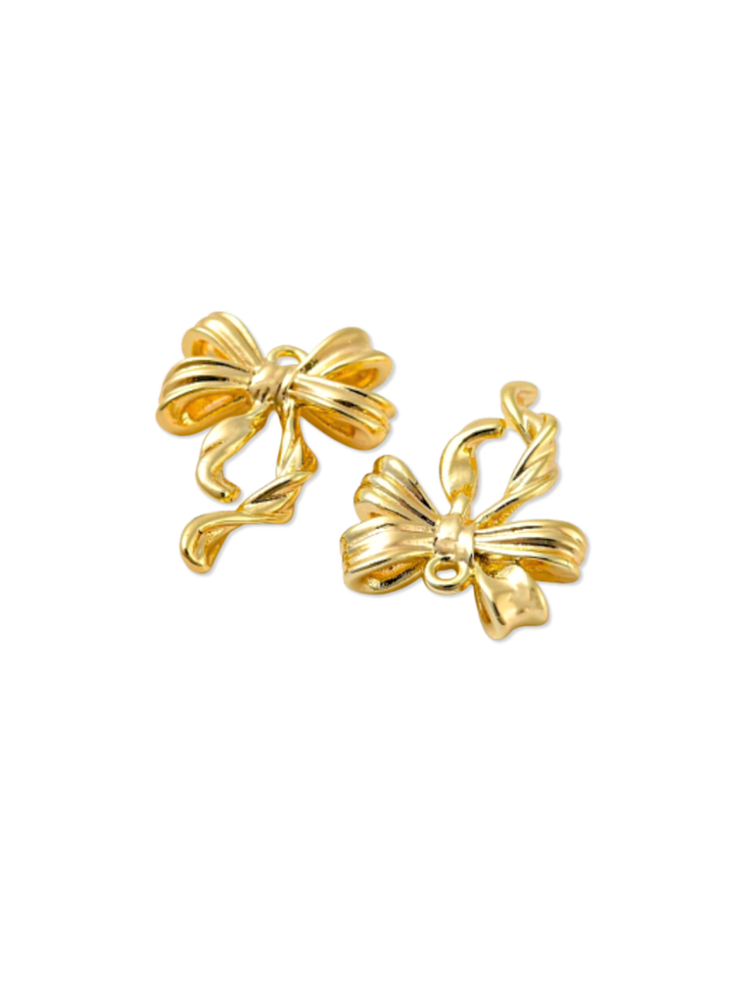 Gold Ribbon Bow Charm